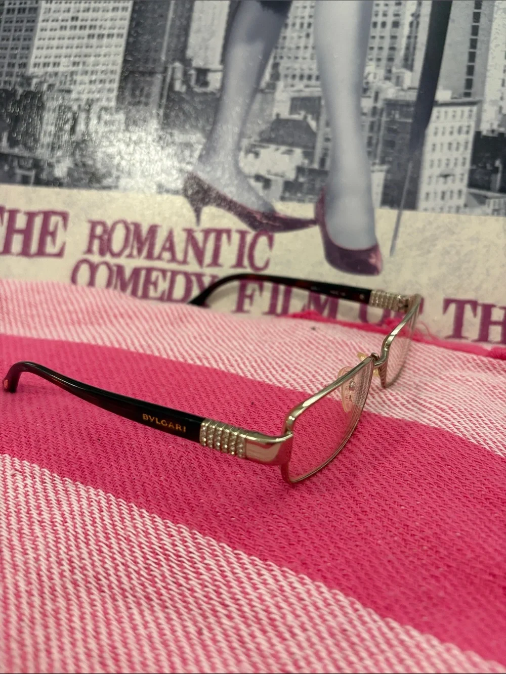 BVLGARI Gold and Black Optical Glasses